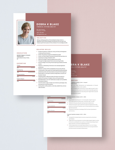 FREE Financial Systems Analyst Resume Template In Word Apple Pages Template