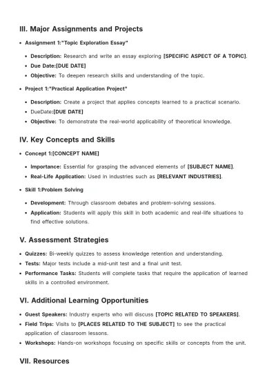 Free Middle School Objective Summary Template to Edit Online