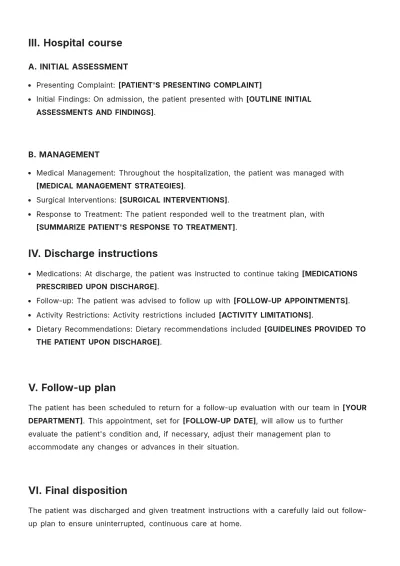 Free Evaluation of Discharge Summary Template to Edit Online