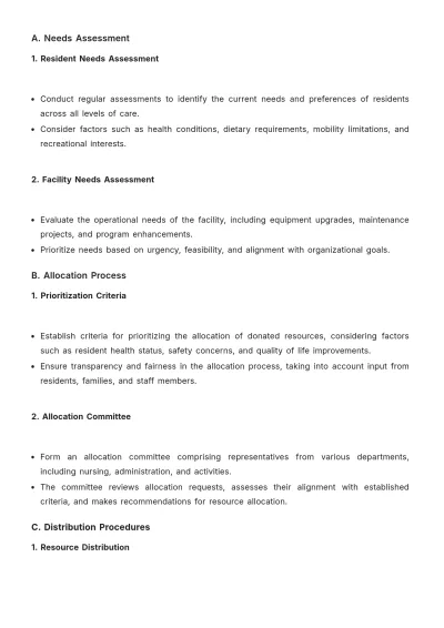 Free Nursing Home Donation Management Policy Template to Edit Online