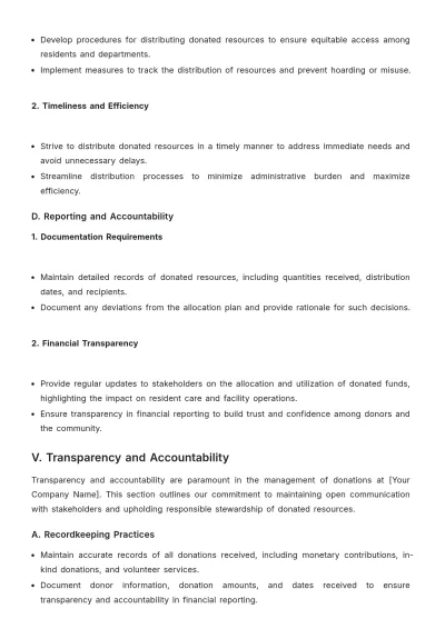Free Nursing Home Donation Management Policy Template to Edit Online