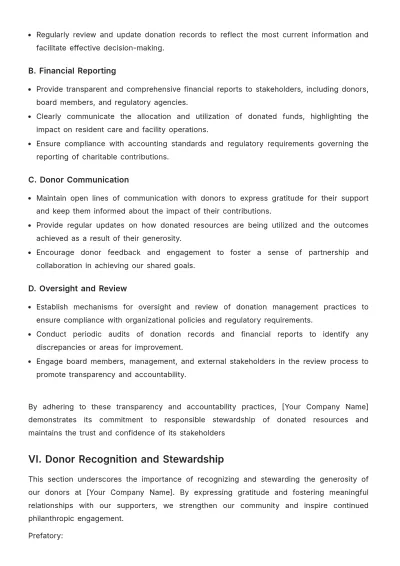 Free Nursing Home Donation Management Policy Template to Edit Online