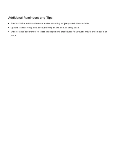 Free Nursing Home Petty Cash Management Procedure Template to Edit Online