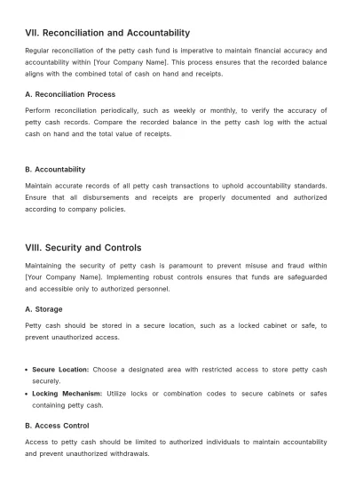 Free Nursing Home Petty Cash Management Procedure Template to Edit Online