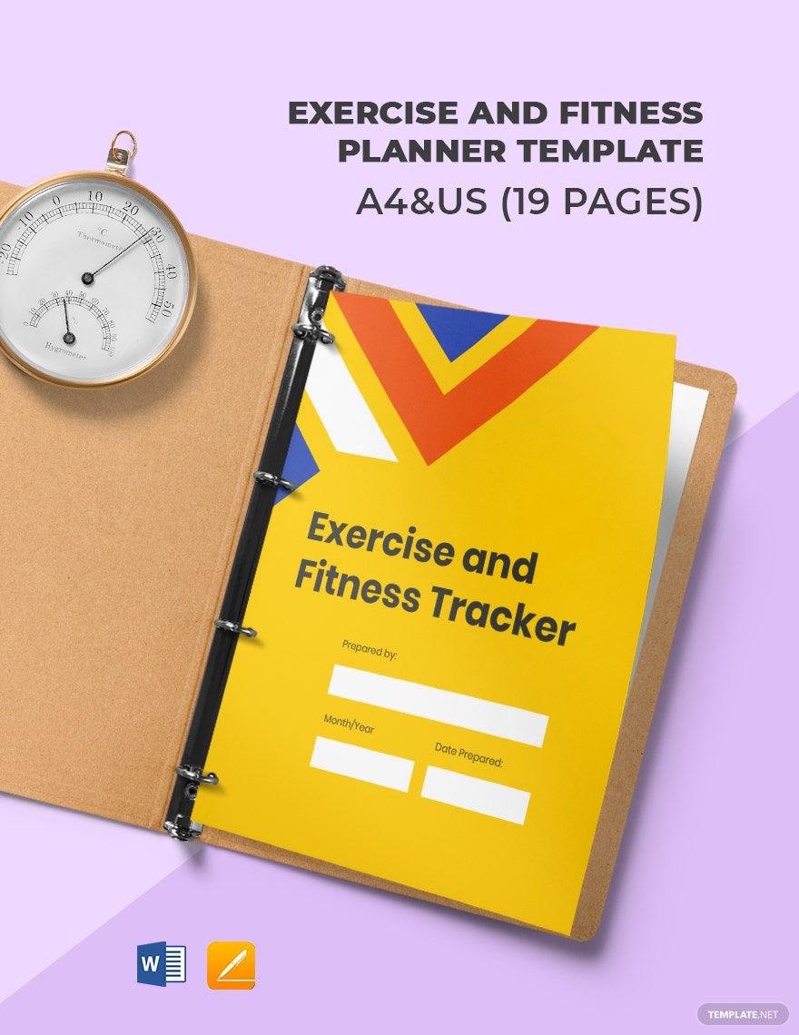 Exercise And Fitness Planner Template
