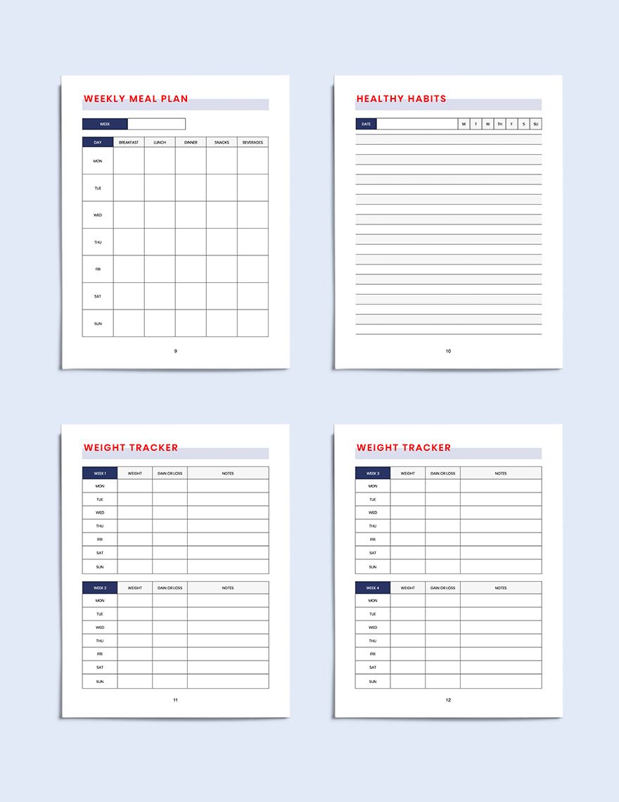 Weekly Fitness Planner Template