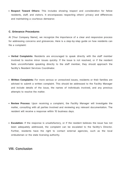 Free Nursing Home Resident Admission Process Guide Template to Edit Online