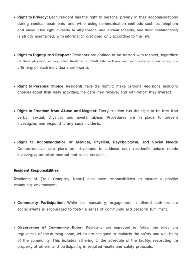 Free Nursing Home Resident Admission Process Guide Template to Edit Online