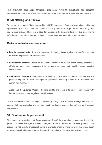 Free Nursing Home Asset Management Plan Template to Edit Online