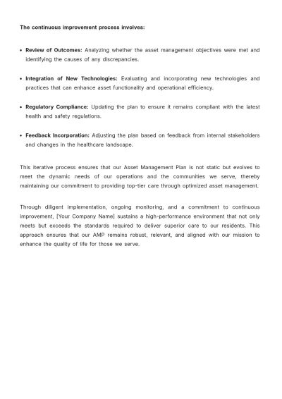 Free Nursing Home Asset Management Plan Template to Edit Online