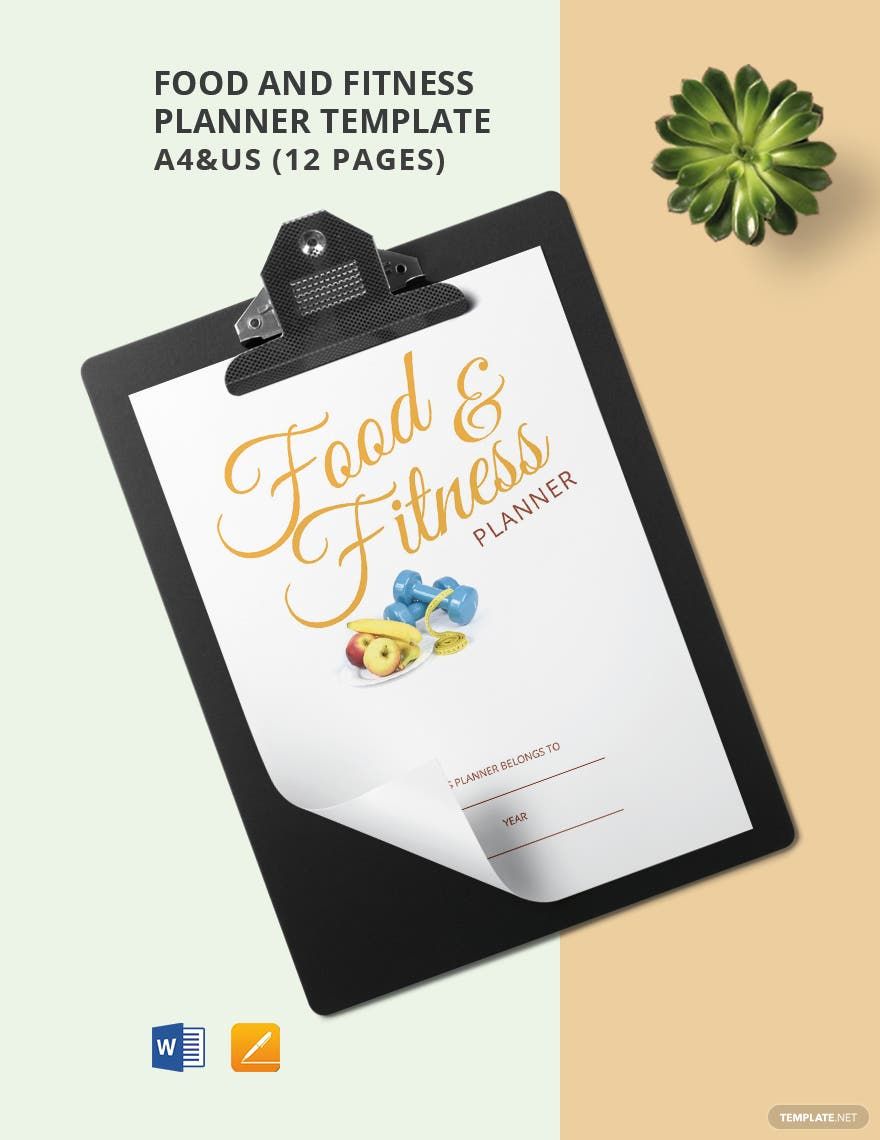 Food & Fitness Planner Template in Word, Google Docs, PDF, Apple Pages