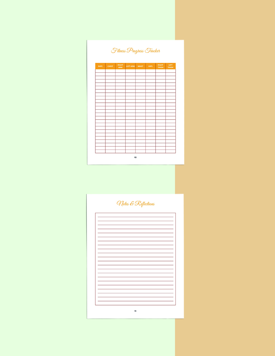 Food & Fitness Planner Template
