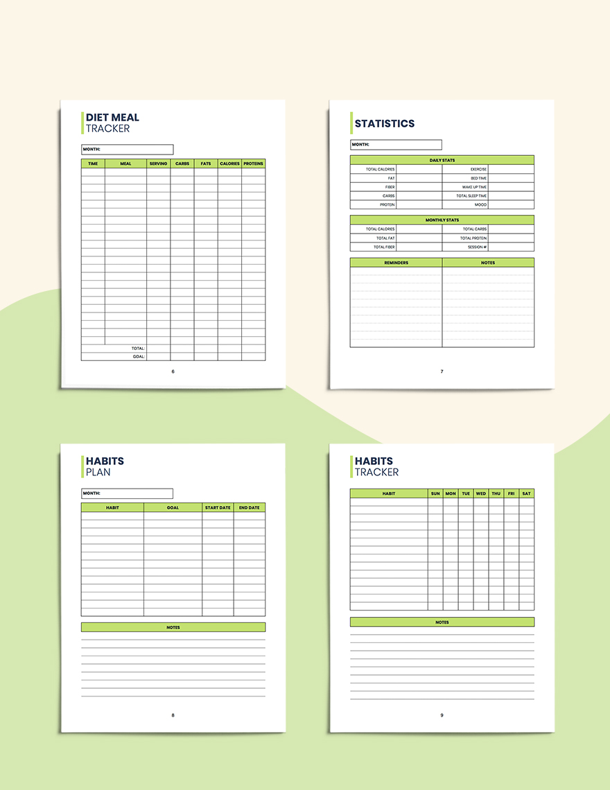 Food & Hydration Planner Template