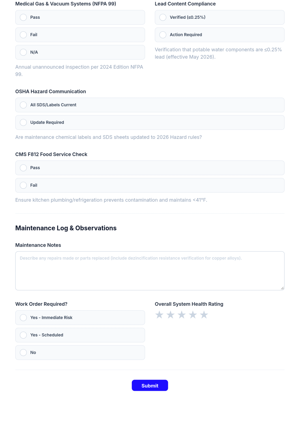 Free Nursing Home Plumbing Maintenance Checklist Template & AI Maker