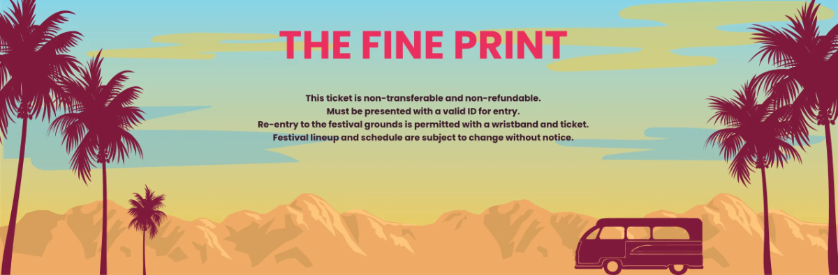 Free Coachella One Day Ticket Template to Edit Online