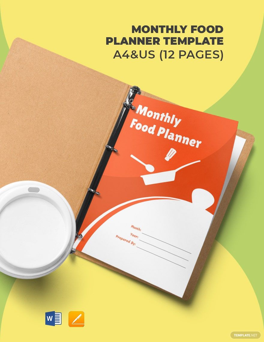 Monthly Food Planner Template in Word, Google Docs, PDF, Apple Pages