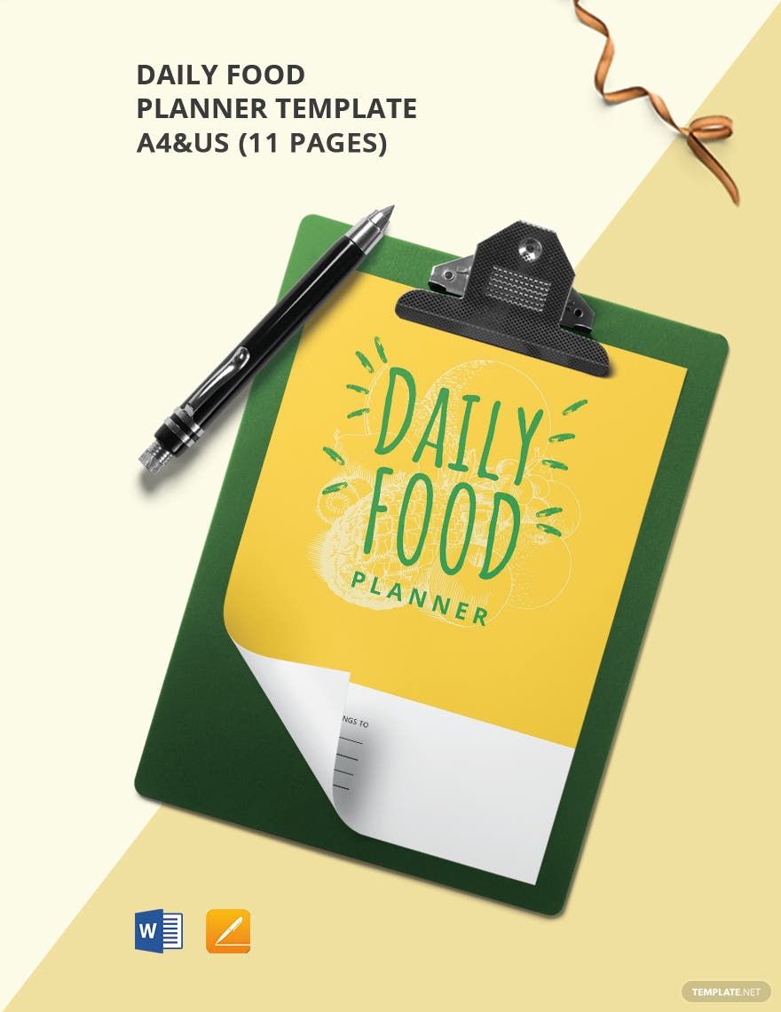 Daily Food Planner Template