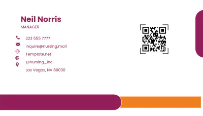 Free Nursing Home Administrator Business Card Template to Edit Online