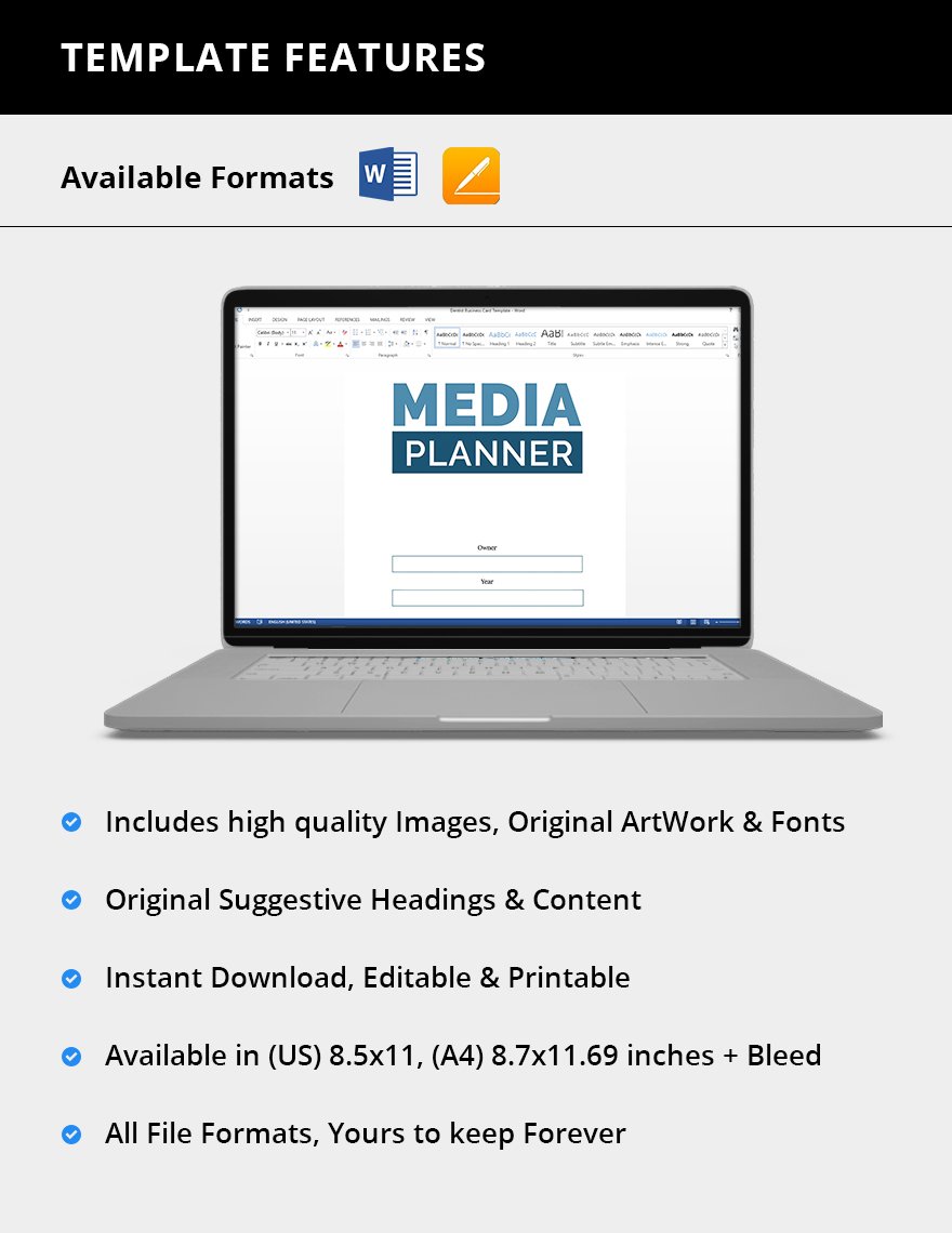 Printable Media Planner Template