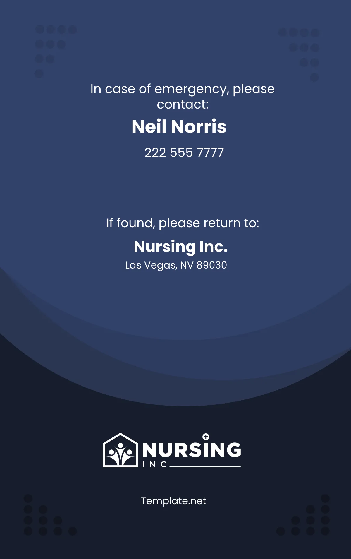 Free Nursing Home Administrator ID Card Template to Edit Online