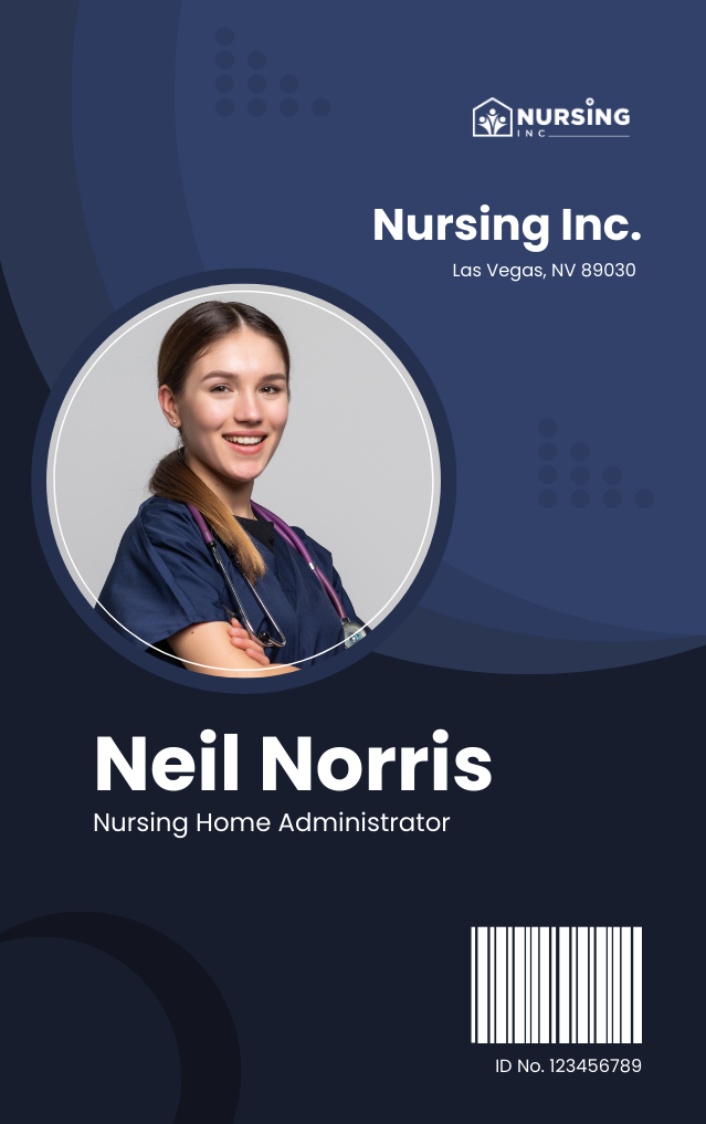 Free Nursing Home Administrator ID Card Template