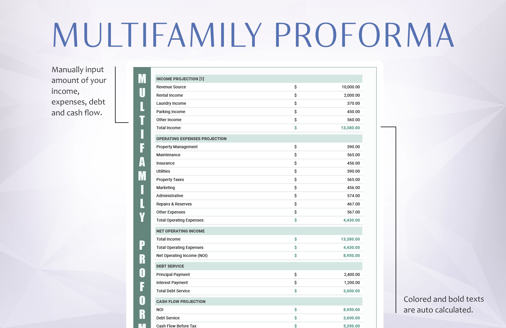 Multifamily Proforma Template