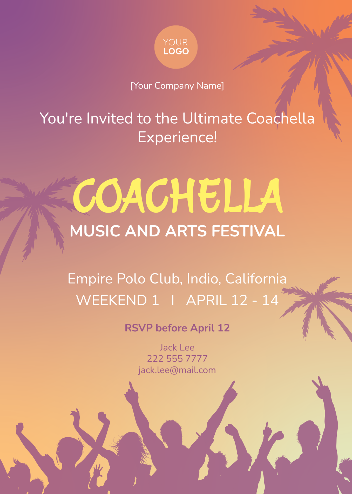 Sample Coachella Invitation Template - Edit Online & Download