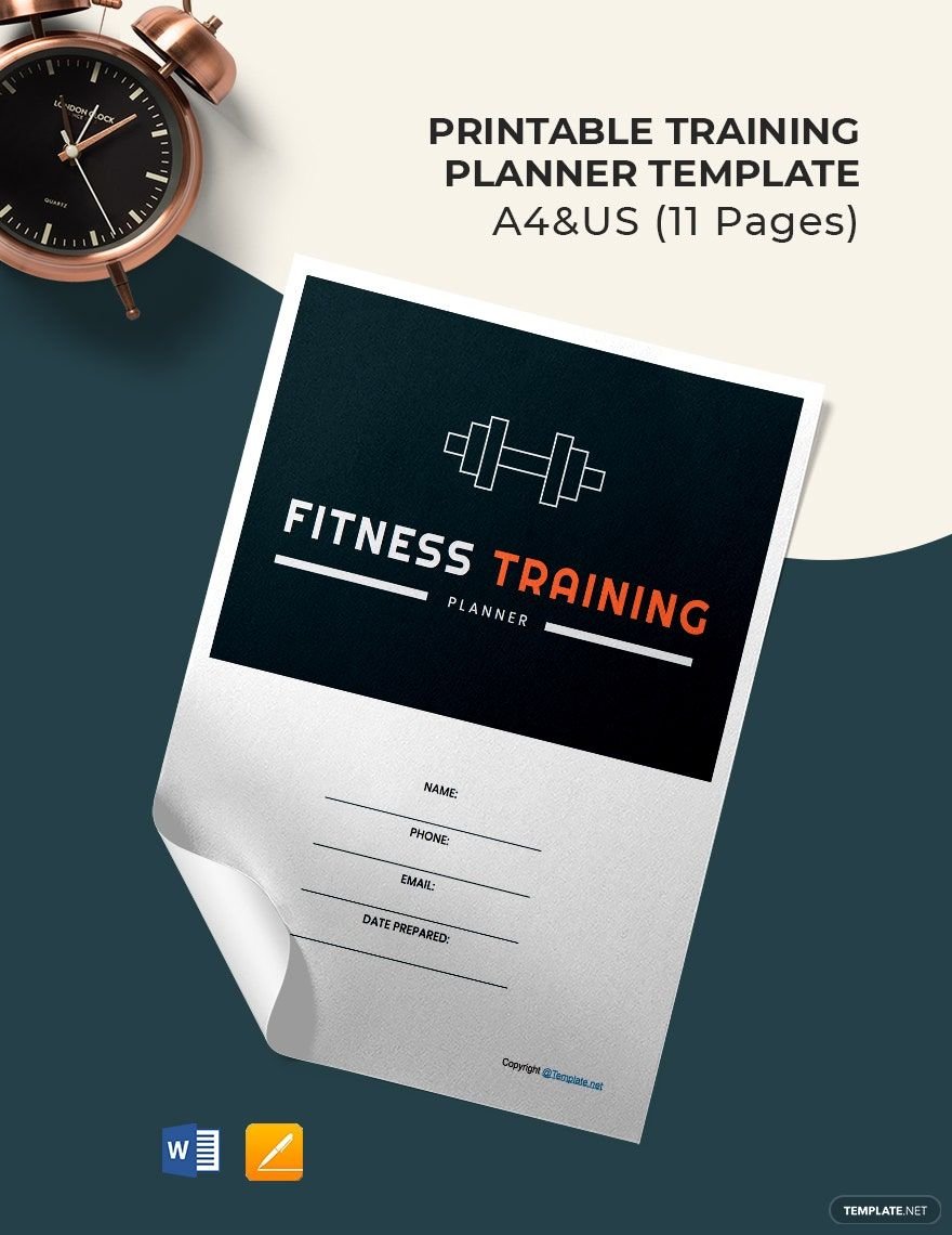Free Printable Training Planner Template