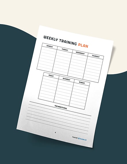 Printable Training Planner Example