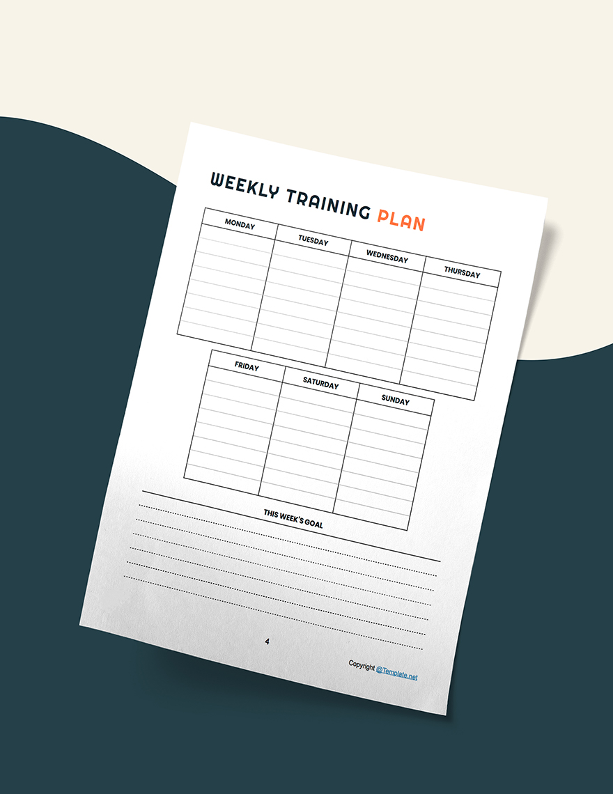 Printable Training Planner Template