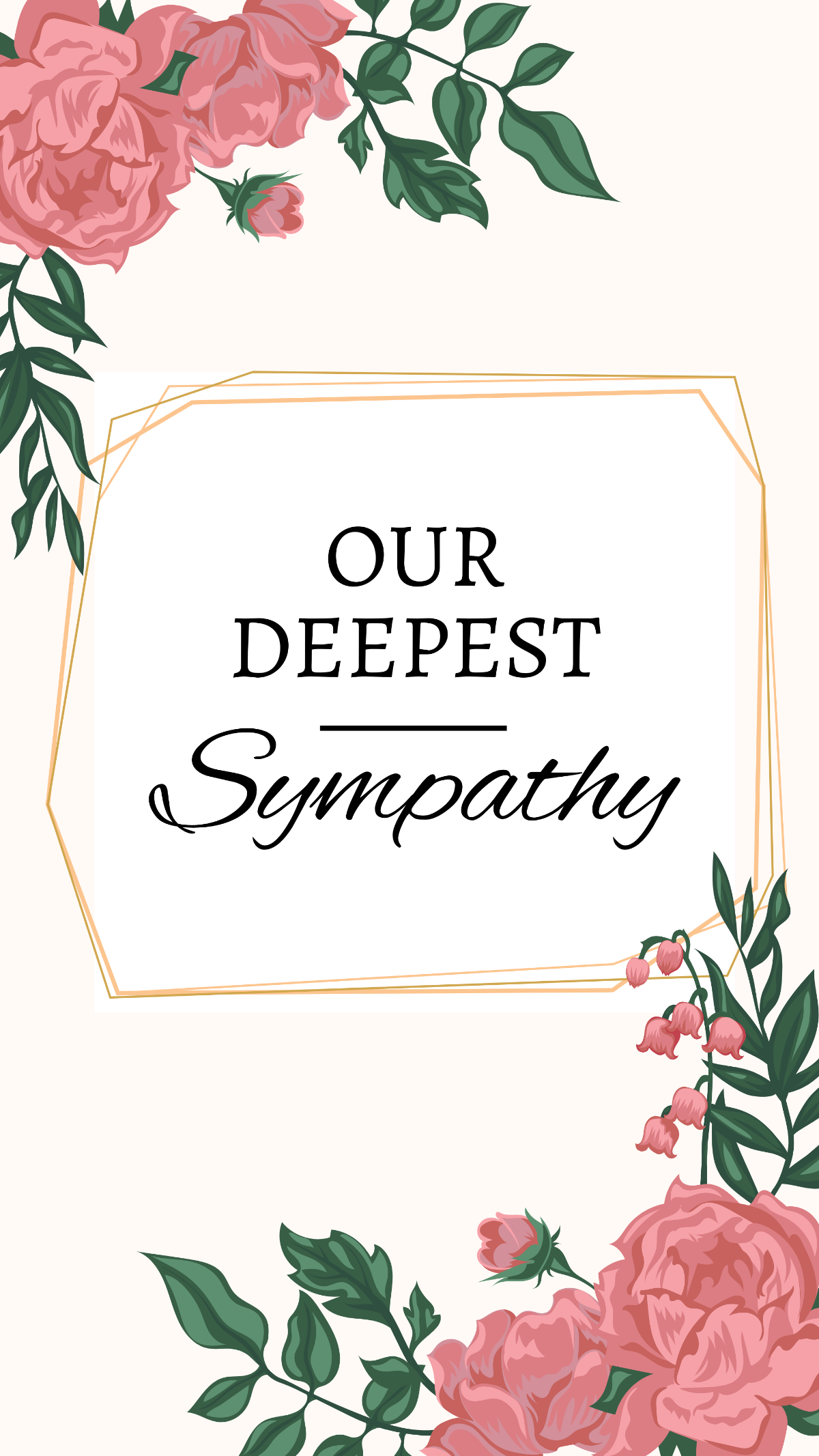 Deepest Sympathy Condolence Card Template