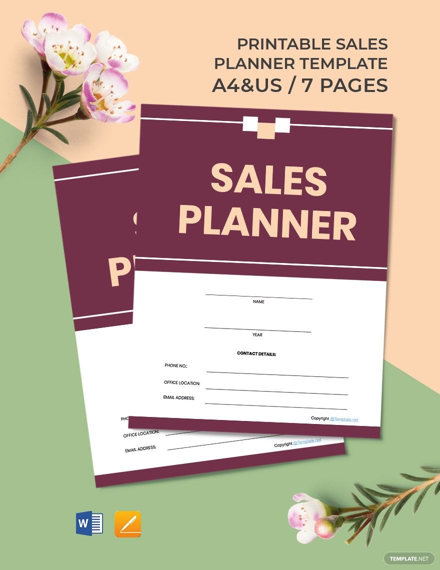 Printable Sales Planner Template