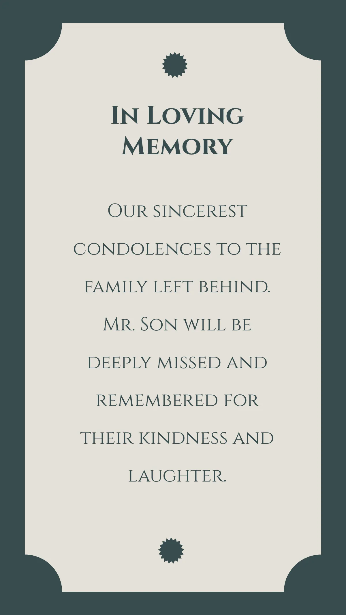 Free Condolence Obituary Card Template to Edit Online
