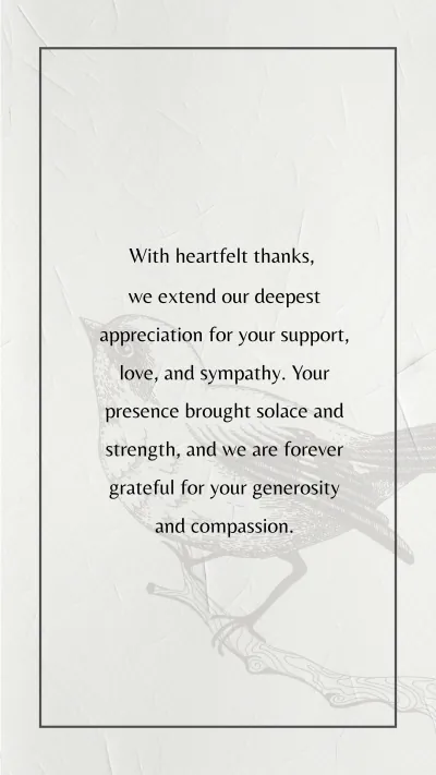 Free Condolence Thank You Card Template to Edit Online
