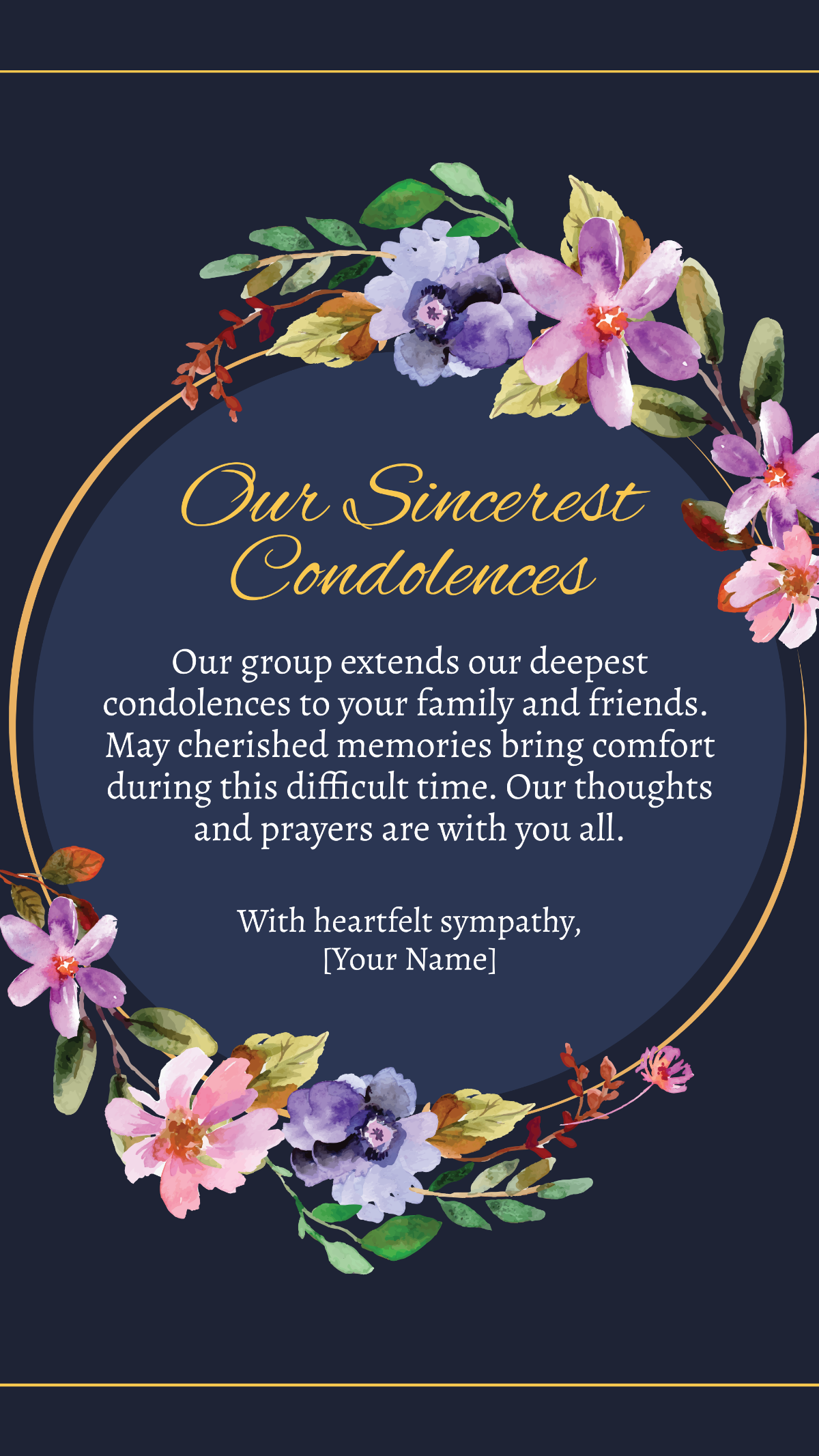 Group Condolence Card Template