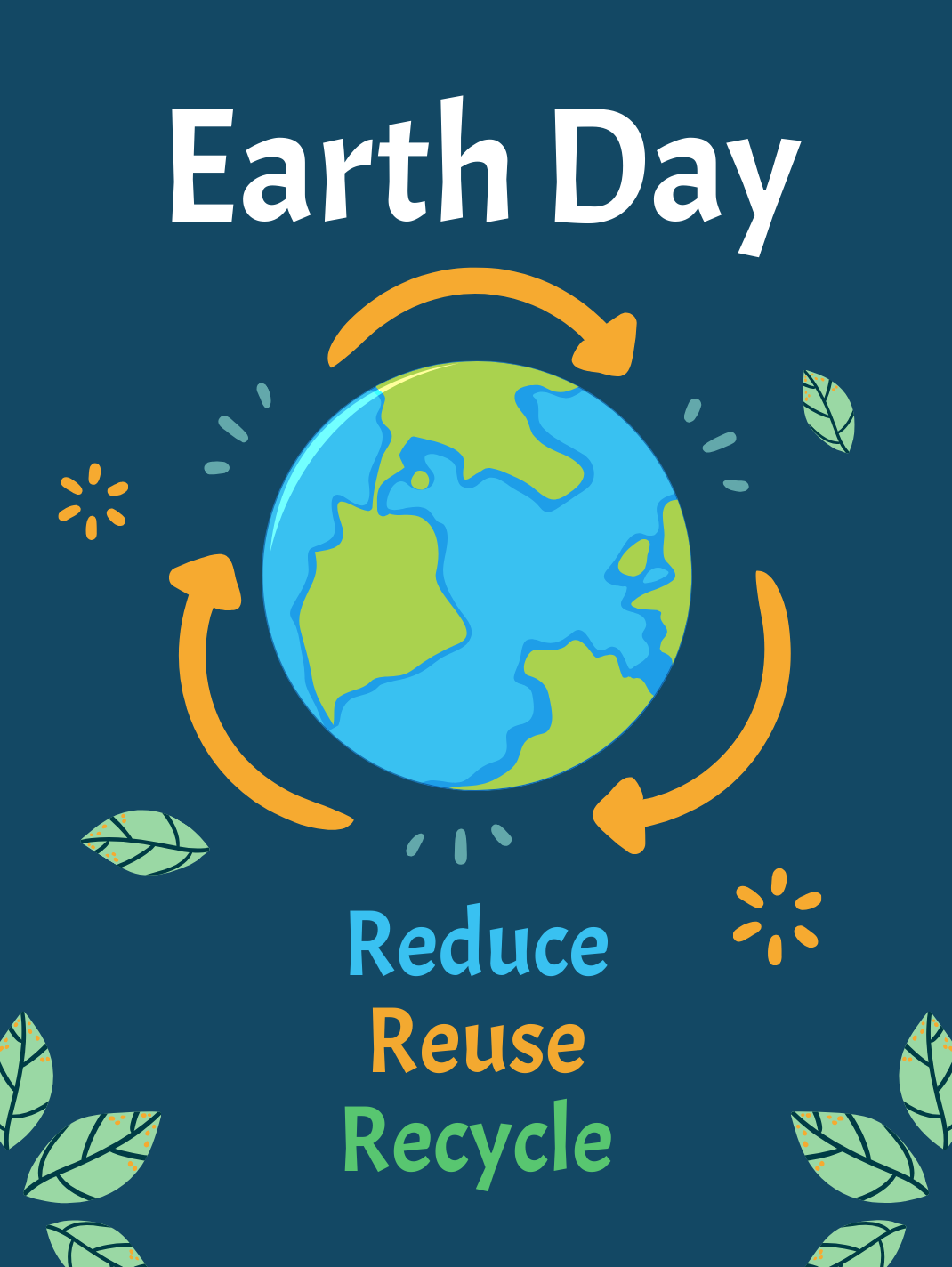 Free Earth Day Reduce Reuse Recycle Template