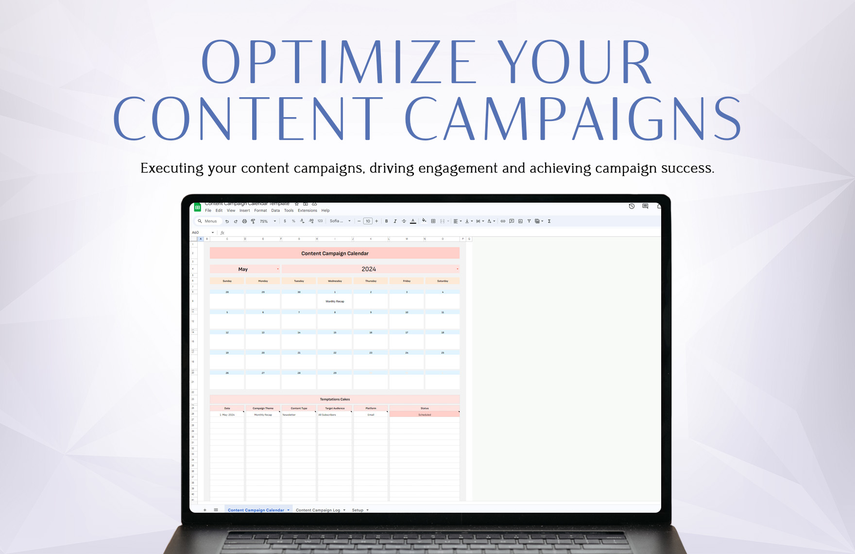 Content Campaign Calendar Template