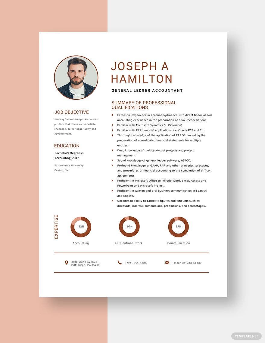 General Ledger Accountant Resume Template