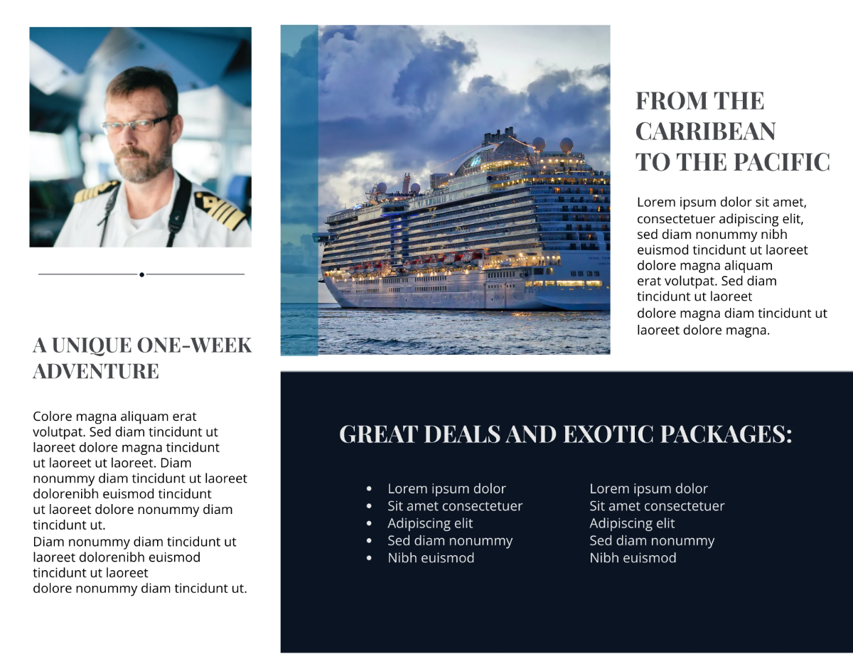 Free Cruise Travel Brochure Template to Edit Online