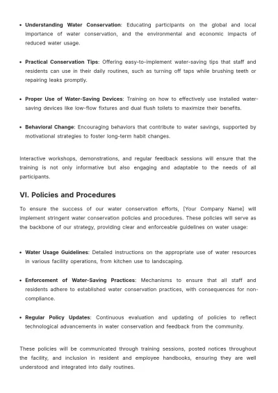 Free Nursing Home Water Conservation Plan Template to Edit Online