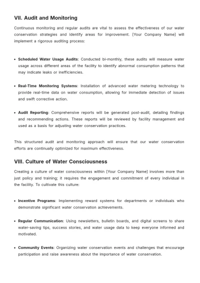 Free Nursing Home Water Conservation Plan Template to Edit Online