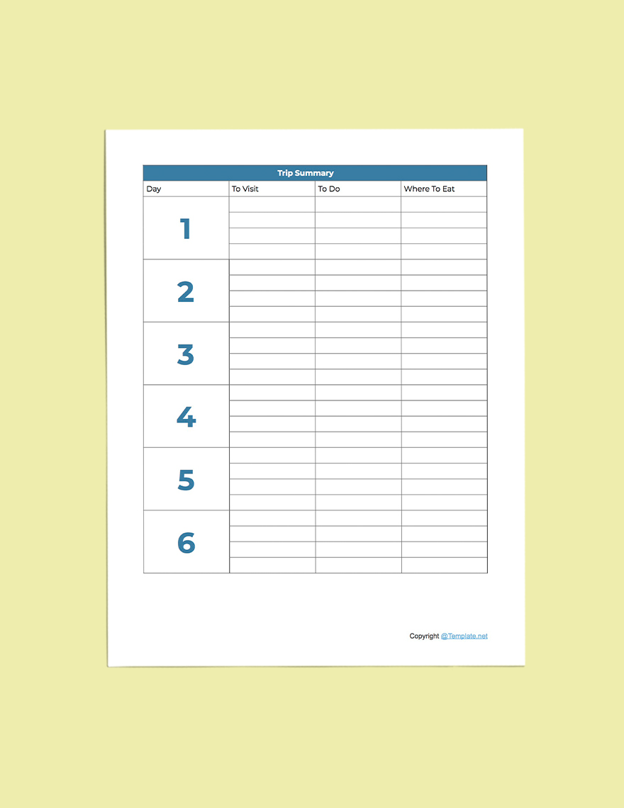 Free Editable Itinerary Planner Template - Download in Word, Google ...