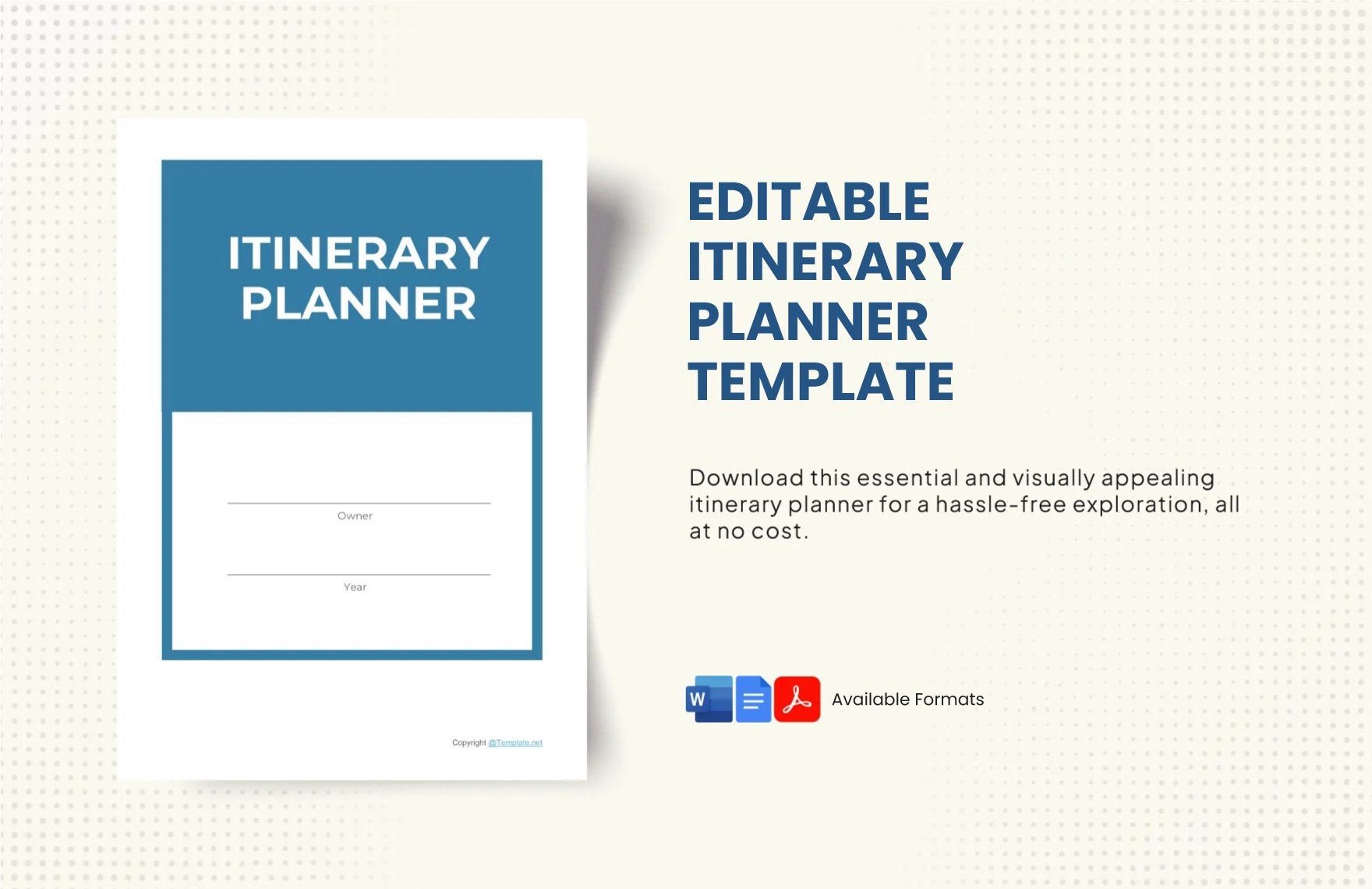 Free Editable Itinerary Planner Template