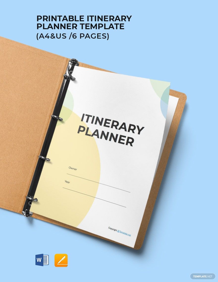 Free Printable Itinerary Planner Template