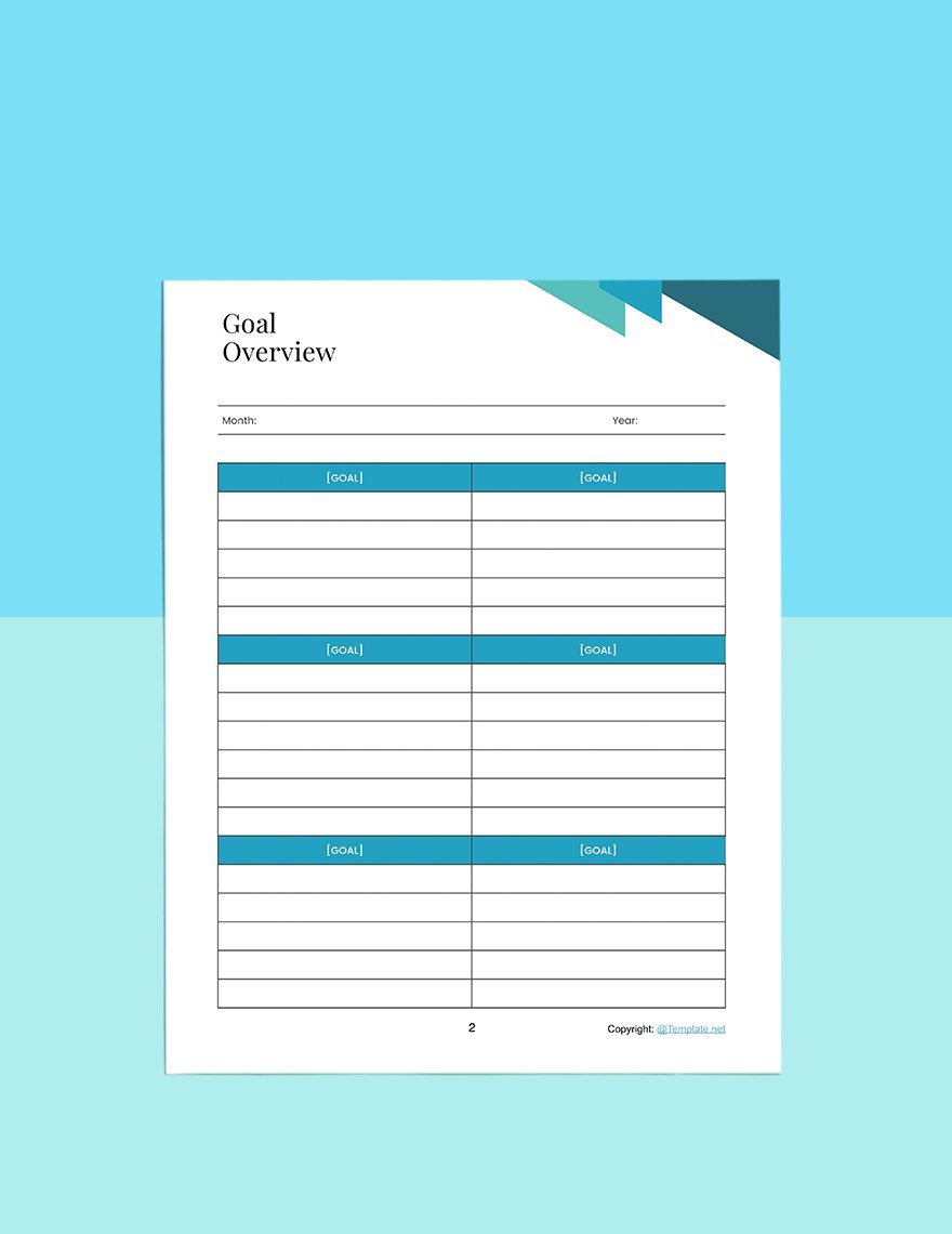 Sample Goal Planner Template