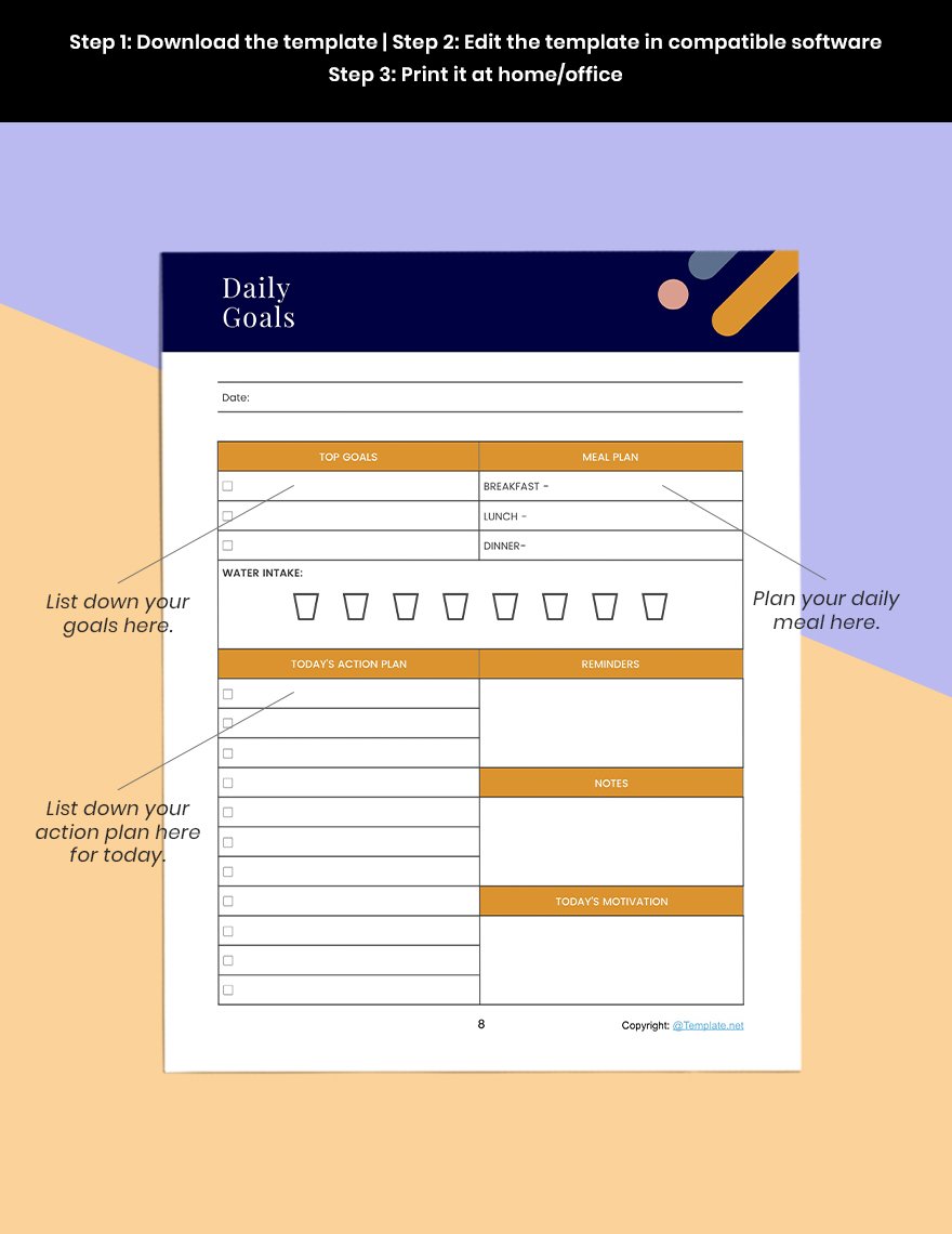 Printable Goal Planner Template
