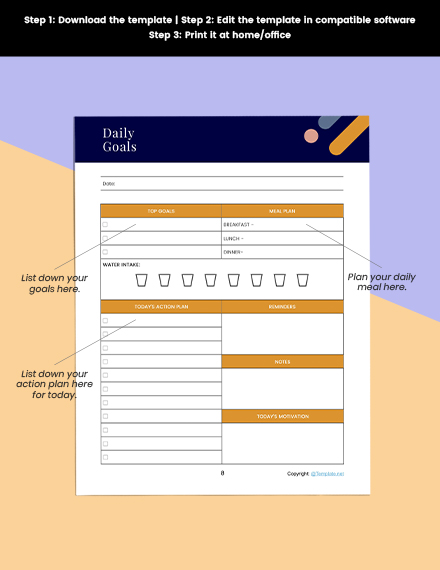 Printable Goal Planner Editable