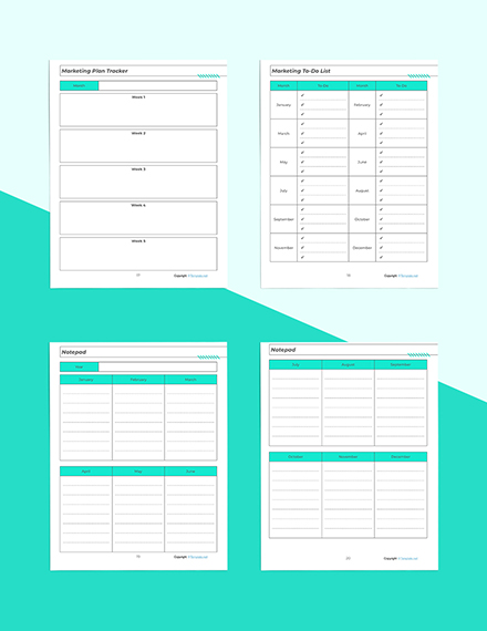 Printable Marketing Planner Template - Word, Apple Pages | Template.net