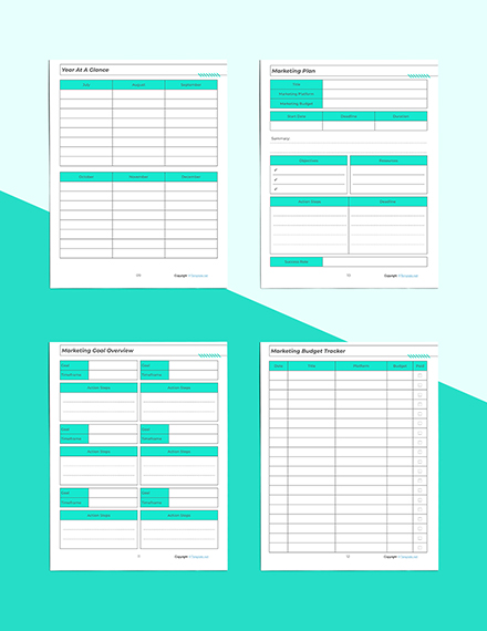 Printable Marketing Planner Template - Word, Apple Pages | Template.net