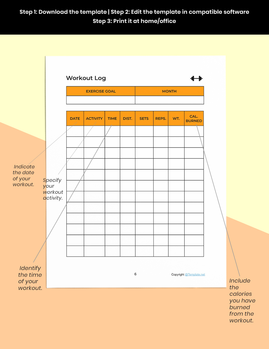 Simple Fitness Planner Template